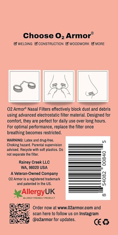 O2 Armor Nose Filters for Welders & Allergies - Image 6