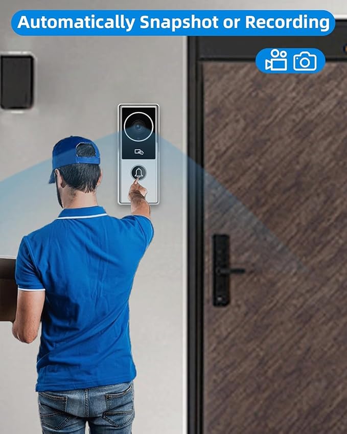 ANJIELO SMART Wired Video Intercom System, Video Doorbell Door Phone System,WiFi 1080P HD Monitor, Night Vision,Dual-Way Intercom for Villa House Office Apartment (1 Bell +2 Monitor)