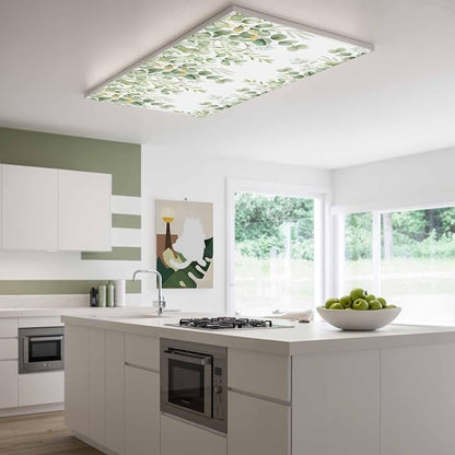 Fluorescent Light Covers for Ceiling Lights Sage Green Eucalyptus Leaves - Image 2