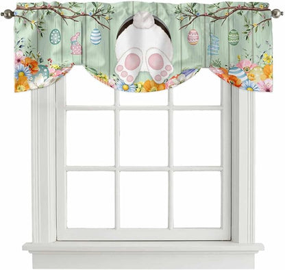 Easter Tie Up Valance Curtains for Windows, Kitchen Curtains Window Shades by Unknown