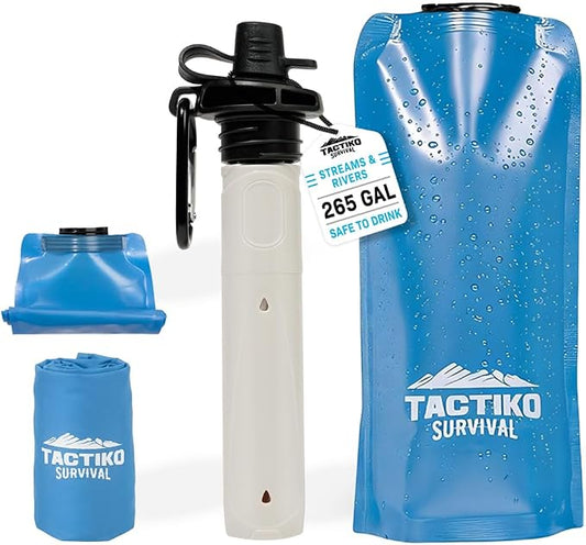 Tactiko Survival 20oz/600ml Purifying Water Bottle Filter Kit by TactikoSurvival