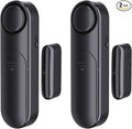 Window and Door Alarm When Opened (2 Pack) for Kids Safety/Home Security, Sliding Front Door Opening Sensor Alarms for Dementia, 120dB Burglar Alert, Ideal for Business, Garage, Apartment,House, Black