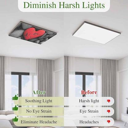 Fluorescent Light Covers for Ceiling Lights Love Heart Stone Magnetic Light - Image 5