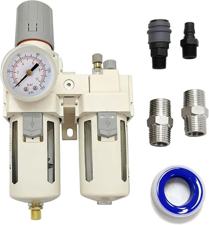YSIL 3/8" NPT Compressed Air Filter Regulator Lubricator Two Units Combo Air by YSIL