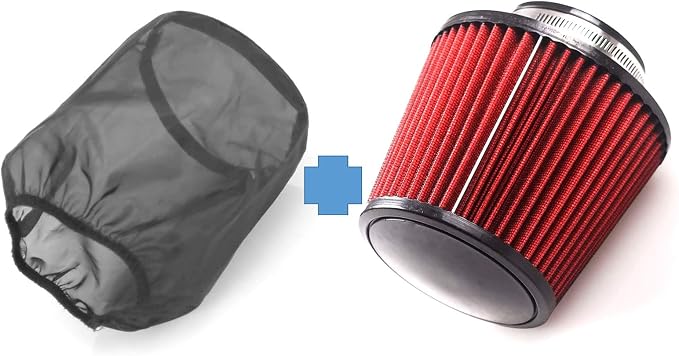 RYANSTAR 76mm 3" High Flow Round Tapered Cone Cool Air Filter Cleaner - Image 6