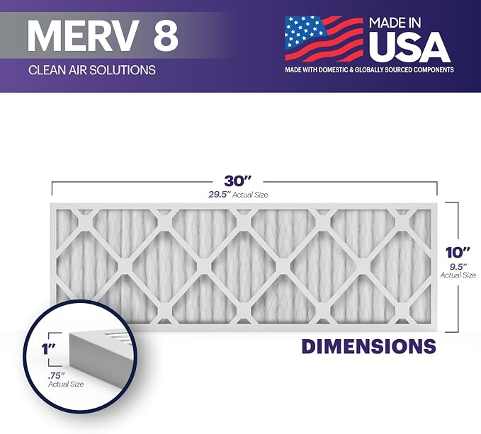 BNX TruFilter 10x30x1 Air Filter MERV 8 - Image 2