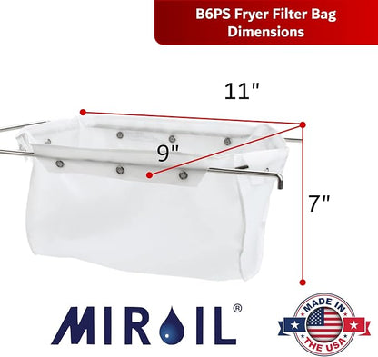 MirOil B6PS EZ Flow Deep Fryer Oil Filter Bag w/Frame – Reusable Grease Fryer - Image 6