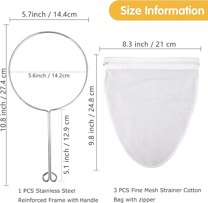 WMKGG Ultra Fine Mesh Strainer Bags, Reusable Mesh Filter Bags - Image 2