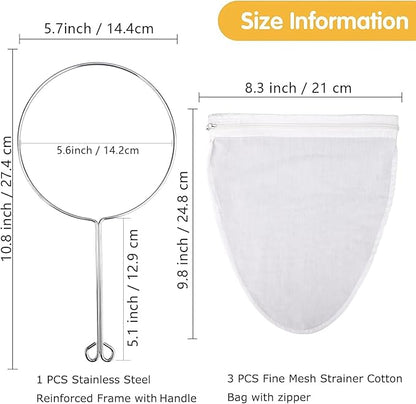 WMKGG Ultra Fine Mesh Strainer Bags, Reusable Mesh Filter Bags - Image 2