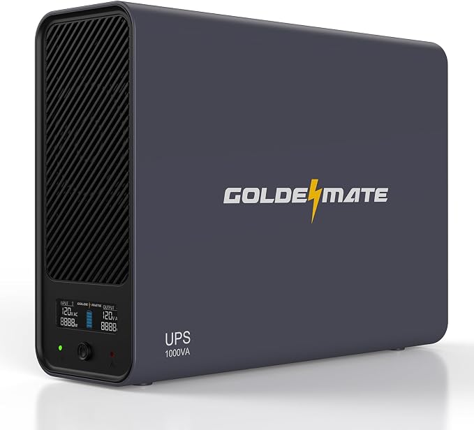 GOLDENMATE 1000VA/800W Lithium UPS Battery Backup and Surge Protector, Sinewave by GOLDENMATE