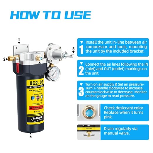 NANPU QC2 1/2" NPT Desiccant Air Dryer - Image 4
