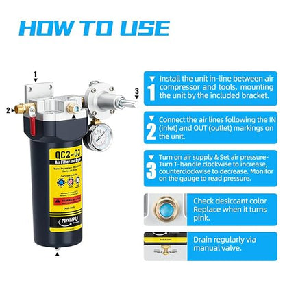 NANPU QC2 1/2" NPT Desiccant Air Dryer - Image 4