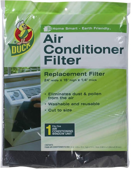 Duck Brand Replacement Air Conditioner Foam Filter, 24-Inch x 15-Inch x 1/4-Inch by DuckBrand