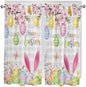 Happy Easter Bedroom Curtains 63 Inches length, Spring Watercolor Bunny Eggs by Unknown