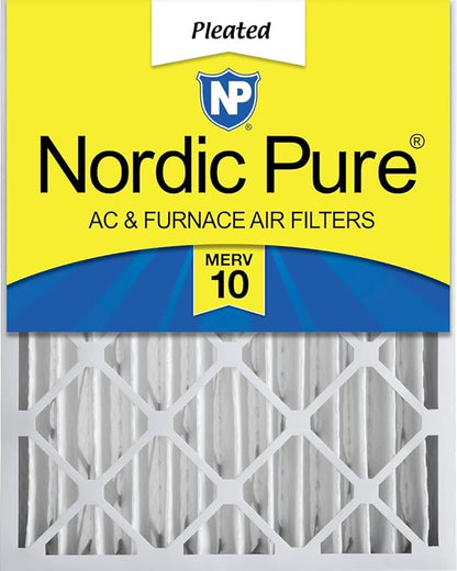 Nordic Pure 16x20x4 Pleated MERV 10 Air Filter 1 Pack by NordicPure