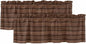2 Pack Kitchen Valance for Windows, Farm Brown Wood Board Light Filtering Rod by Alandar+Home
