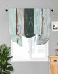 Tie Up Curtains for Windows, Vintage Wooden Retro Art Farmhouse Barns by Anzona