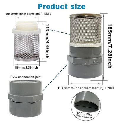 3 inch stainless steel filter DN80/3" Grey PVC Suction Strainers used to remove - Image 3