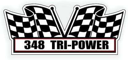 2X Engine Window Air Cleaner Sticker Decal 348 Tri Power V8 Motor - Image 2
