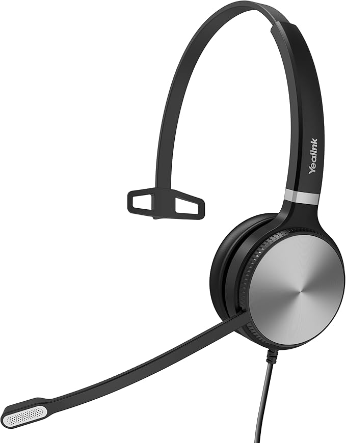 Yealink UH36 Professional USB Headset Wired Headphones for Work Calls and Music, Headset with Noise Cancelling Mic for Computer PC Laptop（UC Compatible, Mono,3.5mm Jack/USB Connection）