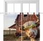 Farm Yaks Kitchen Curtains 45 Inch Length, Short Cafe Window Curtains Tab Top by Unknown