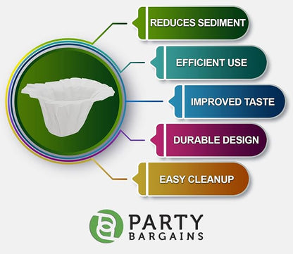 PARTY BARGAINS 300 Compact White Coffee Filter Liners – Disposable, Compatible - Image 2