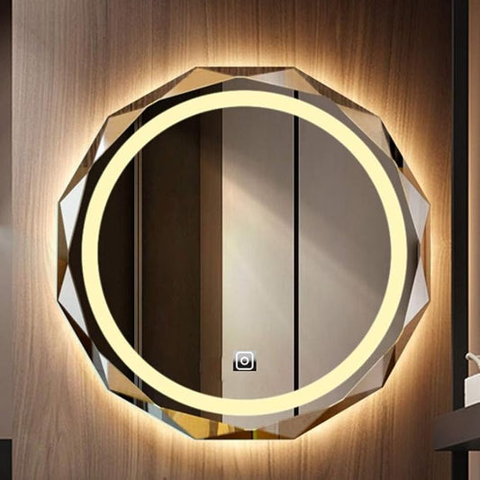 LED Bathroom Mirror with Lights and Demister Pad Wall Mounted Touch Sensor by Unknown