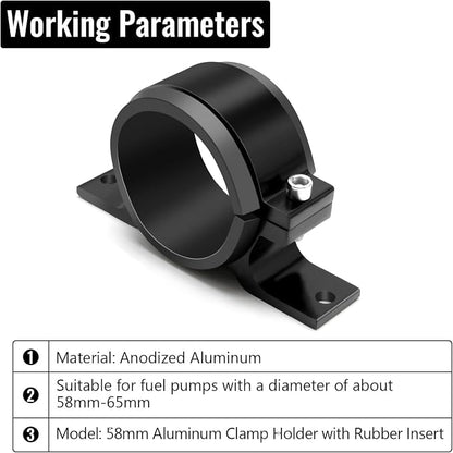 2 Pcs Universal Car Fuel Pump Fuel Filter Mounting Bracket Aluminum Clamp Holder - Image 3
