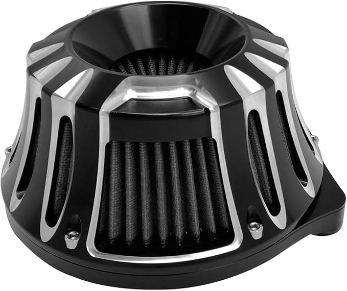 Air Filter Motorcycle Intake Cleaner Cnc Cut Kit Black by Unknown