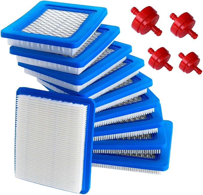HOODELL 10 Pack 491588S Air Filter + 394358 Fuel Filter Compatible by HOODELL