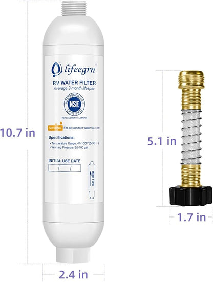 lifeegrn RV Water Filter with Hose Protector, Inline Water Filter, Chlorine and - Image 5