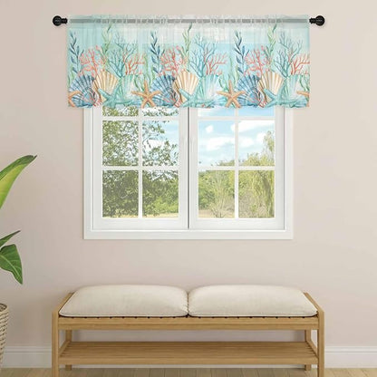 Summer Beach Sheer Valance Curtains - Image 4