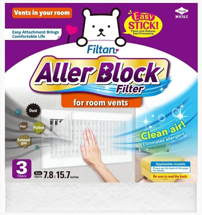 Aller Block Room Vent Filters – Anti-Allergenic, Captures Dust & Pollen by FILTAN