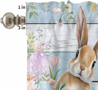 Kitchen Curtains Tiers and Valance Set of 3, Easter Light Filtering Window - Image 5