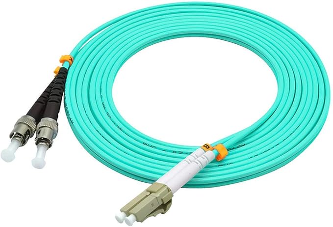Jeirdus 30Meters 100ft LC to ST Duplex 50/125 10G OM3 Multi-Mode Fiber Optic Cable Jumper Optical Patch Cord LC-ST