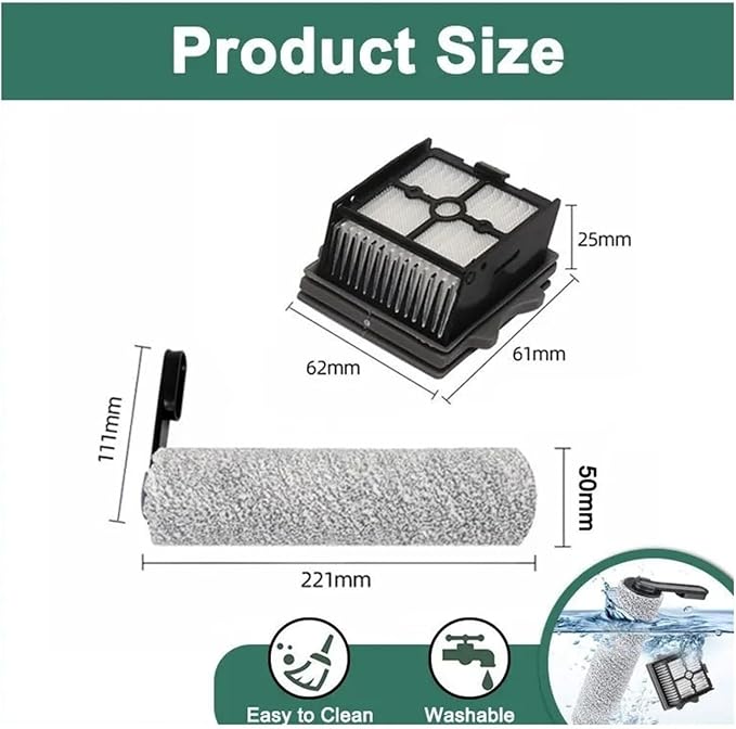 Hand-held Floor Scrubbers Roller Brush Hepa Filter Parts。Compatible - Image 2