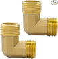 Hooshing 2PCS Brass Pipe Fitting 90 Degree Elbow 3/4 Inch NPT Male x 3/4 Inch by Hooshing