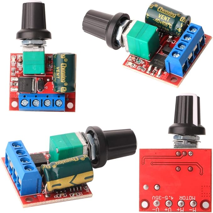 Gebildet 3pcs Mini DC Motor PWM Speed Controller, DC 5V-35V 5A Speed Adjustable Switch Module, 6V 12V 24V Variable Voltage Regulator Dimmer Governor Switching Build with LED Indicator