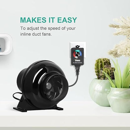 InfiniPower 4 Inch 195 CFM Inline Ventilation Variable Fan Speed Controller - Image 7