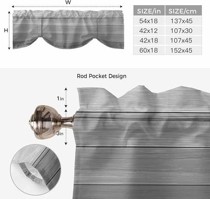 Grey Ombre Wooden Tie Up Valance Curtains - Image 6