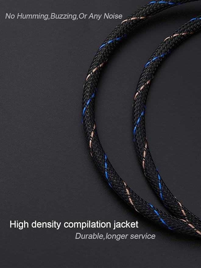 JORZOR Audiophile RCA to 2RCA Subwoofer Cable,1 RCA Male to 2 RCA Male Audio Cable RCA Y-Adapter,Oxygen-Free Copper,Nylon Braided Jacket (3M(9.9FT)) (RANHANG1)