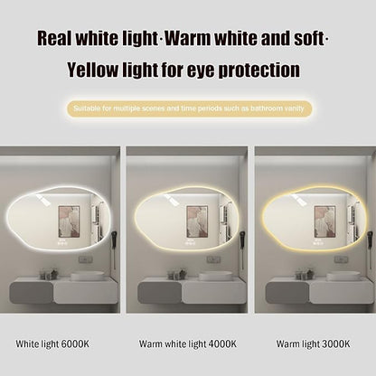 JSLJDM 800 mm Illuminated Backlit LED Bathroom Mirror, Wall Mounted - Image 3