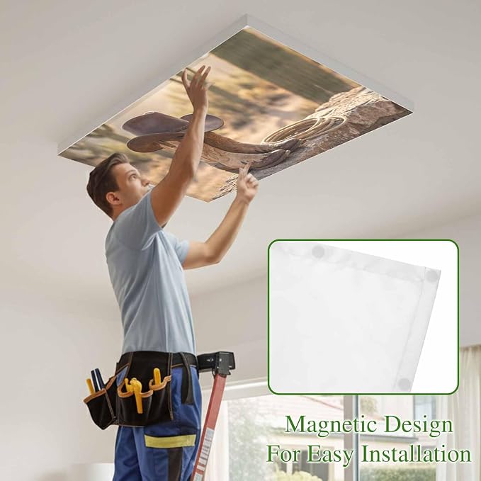 4 Pack Fluorescent Light Cover, Cowboy Western Light Covers - Image 3