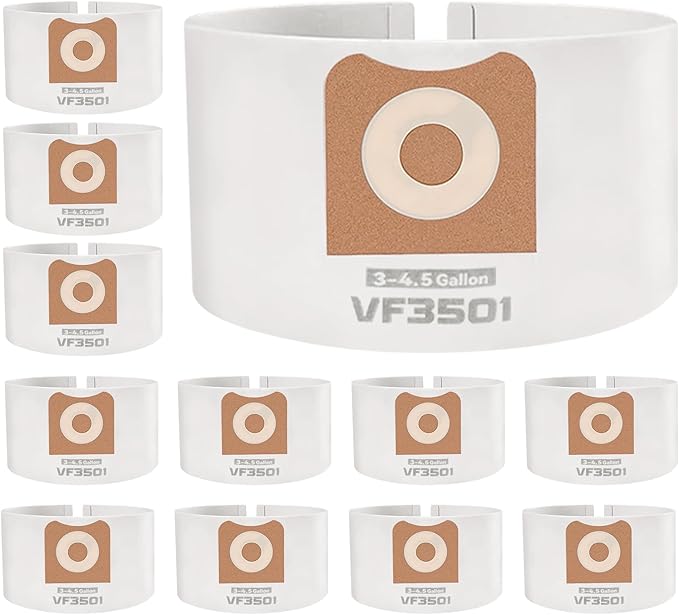 12 Pack Repalcement Shop vacuum bags VF3501| compatible by upuuup