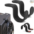 Strumland Music Cable Organizer Set (2-Pack) – Peel-and-Stick Guitar Cable Holder & Studio Cable Hook with Upgraded 3M Adhesive for Desks, Amps & Surfaces (Black)