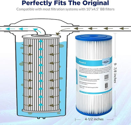 Membrane Solutions 20 Micron Pleated Water Filter Home 10"x4.5" Whole House - Image 3