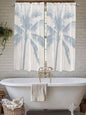 Summer Coconut Tree on Vintage Wood Grain Window Valance Curtains, Seaside by IDOWMAT