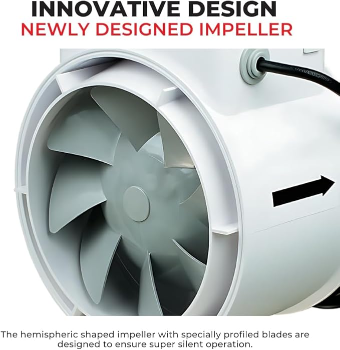VENTS-US TT 200-8 inch Inline Fan for Ducting with High Static Pressure Application - Ideal Solutions for Multi-Purpose Supply or Exhaust Use in Household and Commercial Ventilation