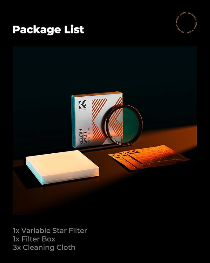 K&F Concept 62mm Variable Star Filter 4, 8 Points Cross Screen Effect-18 Layer - Image 7