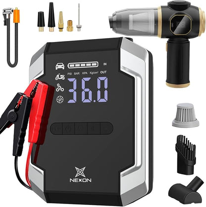 9-in-1 Jump Starter with 150PSI Air Compressor & Vacuum Cleaner, 20000mAh by Unknown
